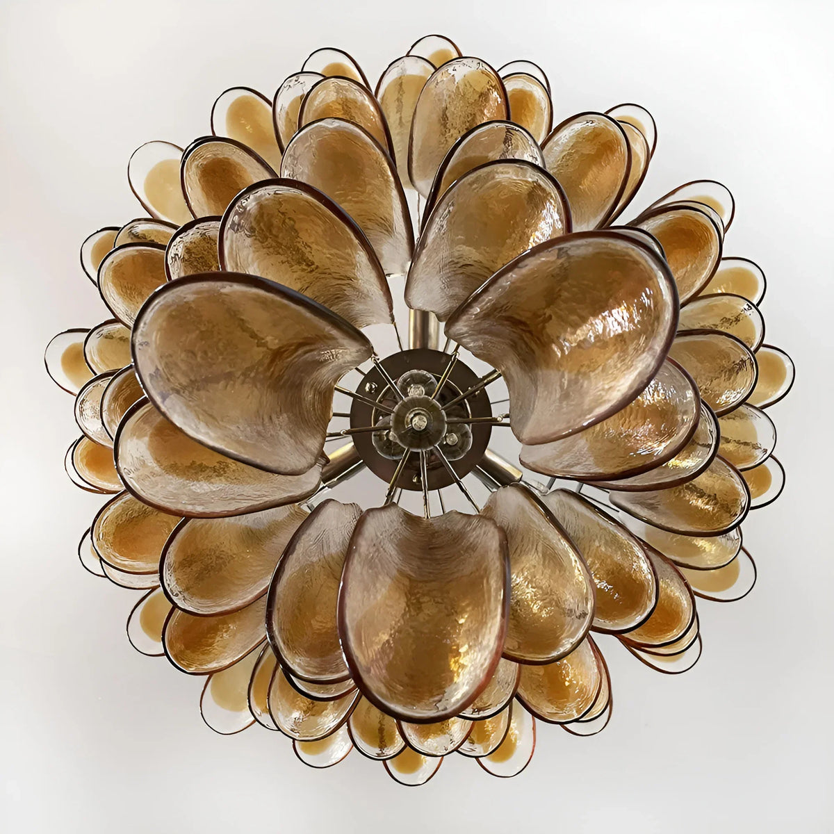 Murano Amber Glass Petals Chandelier 1