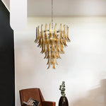 Murano Amber Glass Petals Chandelier 1