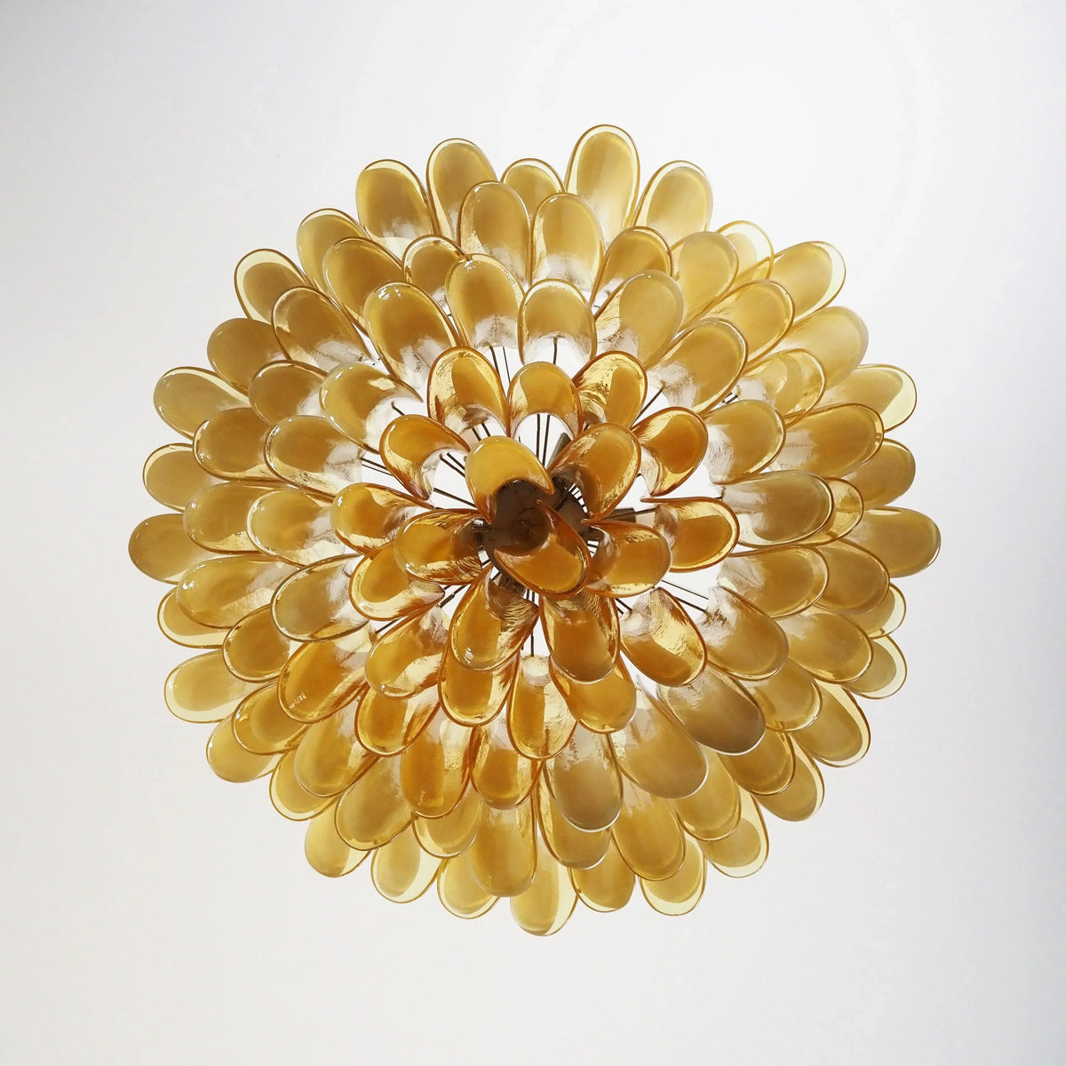 Murano Caramel Glass Petal Chandelier