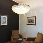 Murano Faceted Transparent Glass Chandelier