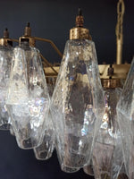 Murano Faceted Transparent Glass Chandelier