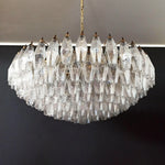 Murano Faceted Transparent Glass Chandelier