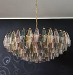 Murano Faceted Multicolor Glass Chandelier