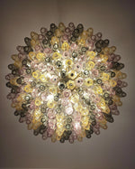 Murano Faceted Multicolor Glass Chandelier