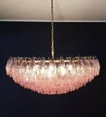 Murano Faceted Pink Glass Chandelier