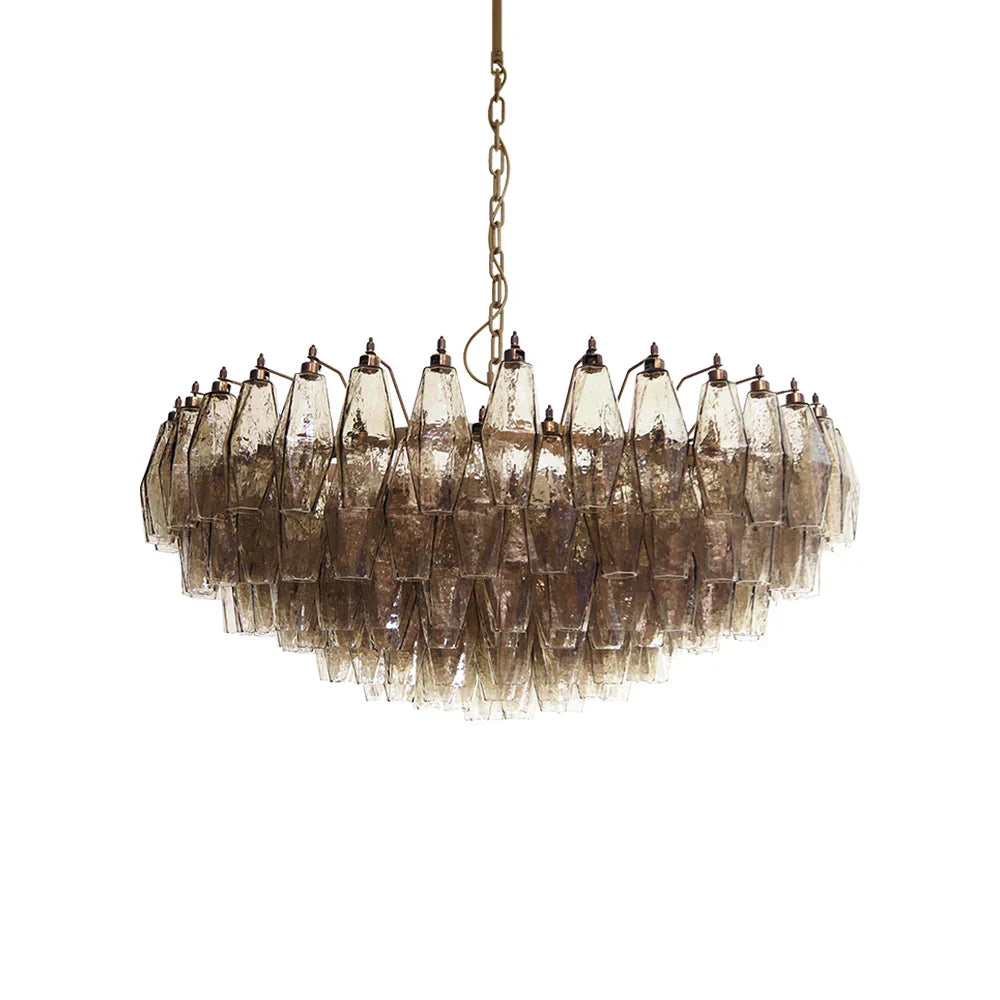 Murano Faceted Smoked Glass Chandelier