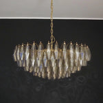 Murano Faceted Smoked Glass Chandelier