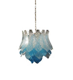 Vintage Murano Transparent Blue Glass Chandelier