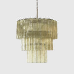 Murano Honey Glass Tube Chandelier