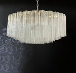 Murano Large Transparent Glass Tube Chandelier