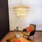 Murano Palmette Glass Amber Trasparent Chandelier