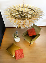 Murano Palmette Glass Amber Trasparent Chandelier
