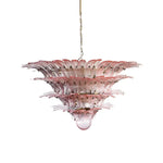 Murano Palmette Glass Pink Chandelier