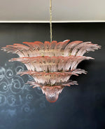 Murano Palmette Glass Pink Chandelier