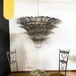 Murano Palmette Glass Smoked Chandelier