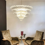 Murano Palmette Glass Transparent Chandelier