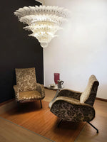 Murano Palmette Glass Transparent Chandelier