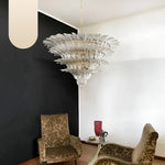 Murano Palmette Glass Transparent Chandelier