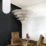 Murano Palmette Glass Transparent Chandelier