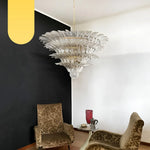 Murano Palmette Glass Transparent Chandelier