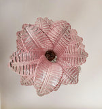 Murano Pink Felch Spiral Chandelier