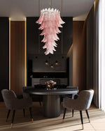 Murano Pink Felch Spiral Chandelier