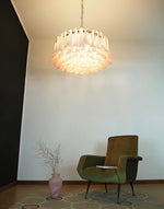 Murano Pink Glass Petal Chandelier
