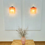 Murano Pink Glass Tube Wall Lamp