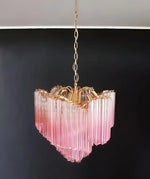 Murano Shaded Pink Prism Chandelier
