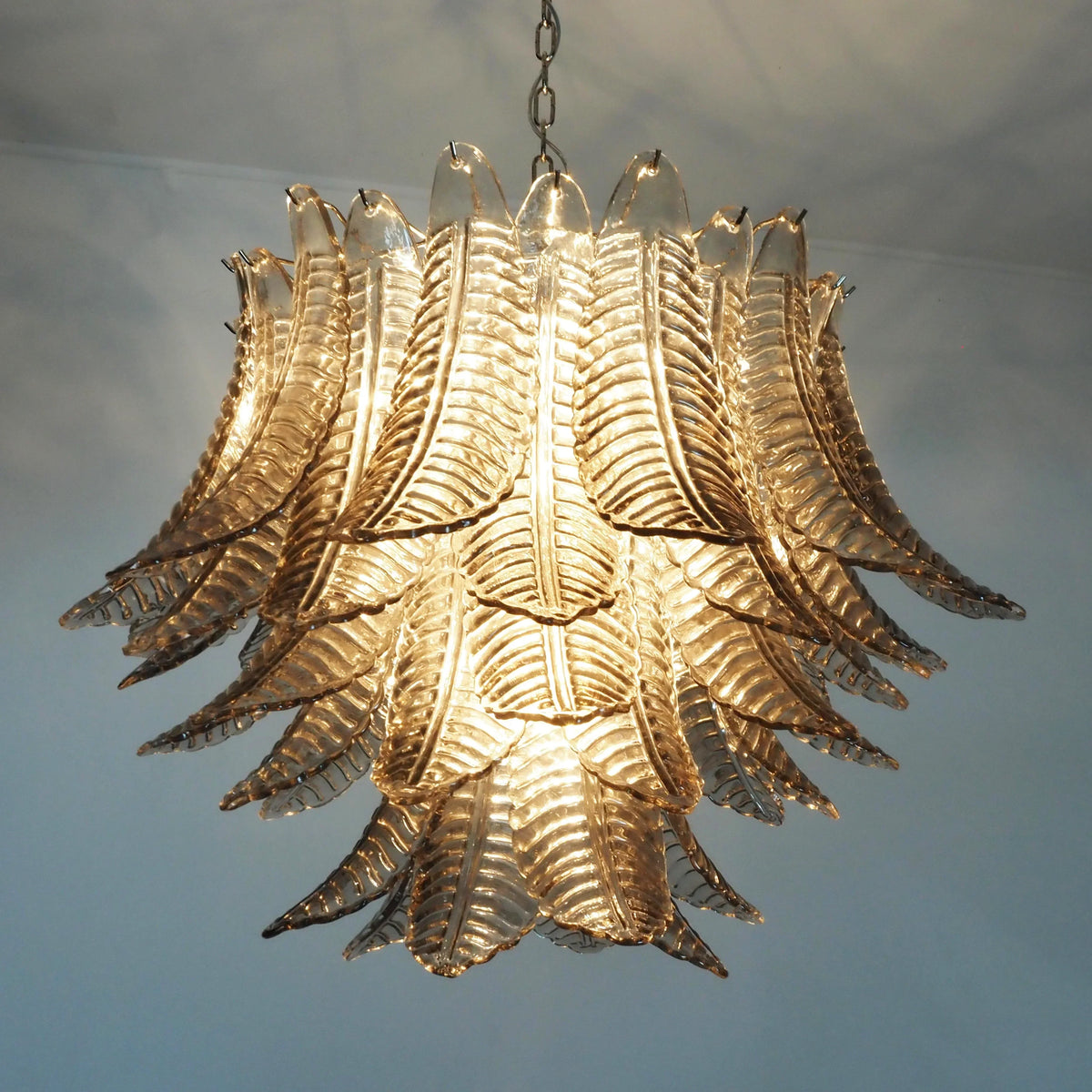 Murano Smoked Ferns Glass Chandelier