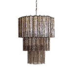 Murano Smoked Glass Tube Chandelier