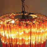Murano Spiral Amber Prism Glass Chandelier