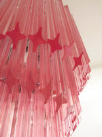 Murano Spiral Pink Prism Glass Chandelier