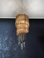 Murano Spiral Prisms Smoked Chandelier