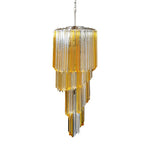 Murano Spiral Prisms Transparent Amber Chandelier