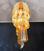 Murano Spiral Prisms Transparent Amber Chandelier