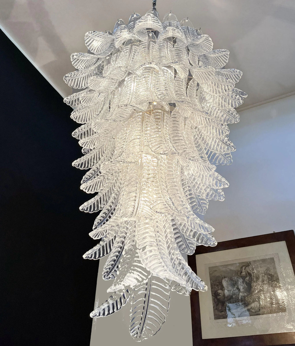 Murano Transparent Felch Spiral Chandelier