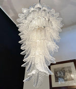 Murano Transparent Felch Spiral Chandelier