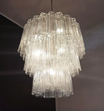 Murano Transparent Glass Tube Chandelier