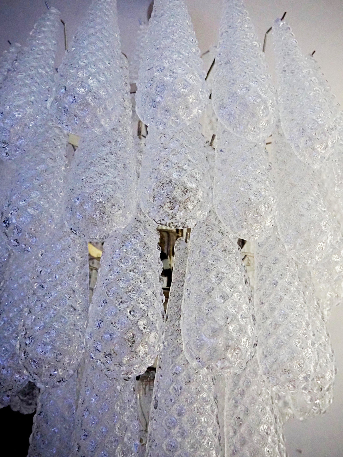 Murano Transparent Petals Glass Chandelier