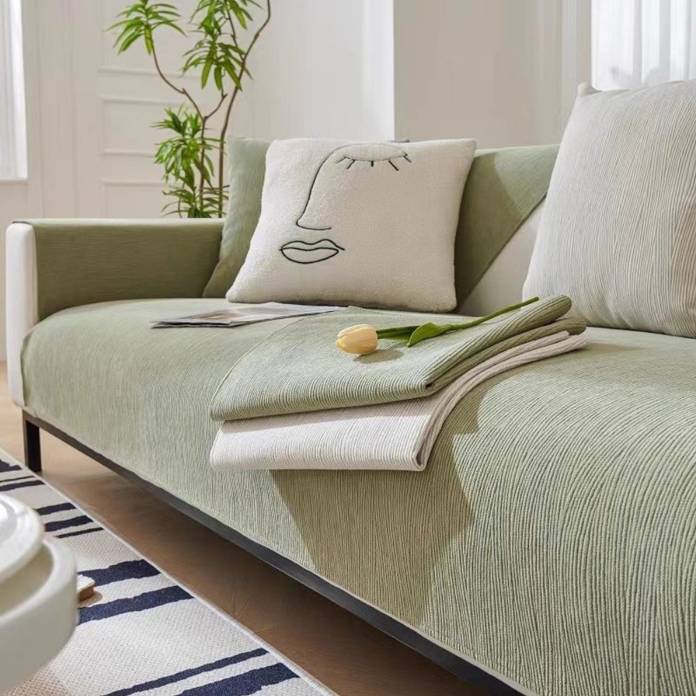 TheCarGoods Morandi Chenille Couch Cover | Non-Slip Sofa Protector