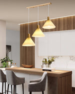 Pleated Wood Pendant Light Nordic Minimalist Dining Room Fixture