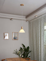 Pleated Wood Pendant Light Nordic Minimalist Dining Room Fixture