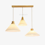 Pleated Wood Pendant Light Nordic Minimalist Dining Room Fixture