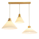 Pleated Wood Pendant Light Nordic Minimalist Dining Room Fixture