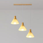 Pleated Wood Pendant Light Nordic Minimalist Dining Room Fixture
