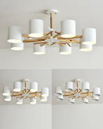 Nordic Tree Branch Chandelier with Birds - Modern Wood & Metal Pendant Light for Living Room, Dining Room, Bedroom