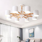 Nordic Tree Branch Chandelier with Birds - Modern Wood & Metal Pendant Light for Living Room, Dining Room, Bedroom