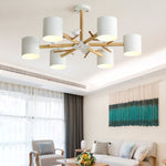 Nordic Tree Branch Chandelier with Birds - Modern Wood & Metal Pendant Light for Living Room, Dining Room, Bedroom