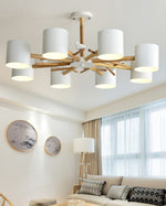 Nordic Tree Branch Chandelier with Birds - Modern Wood & Metal Pendant Light for Living Room, Dining Room, Bedroom